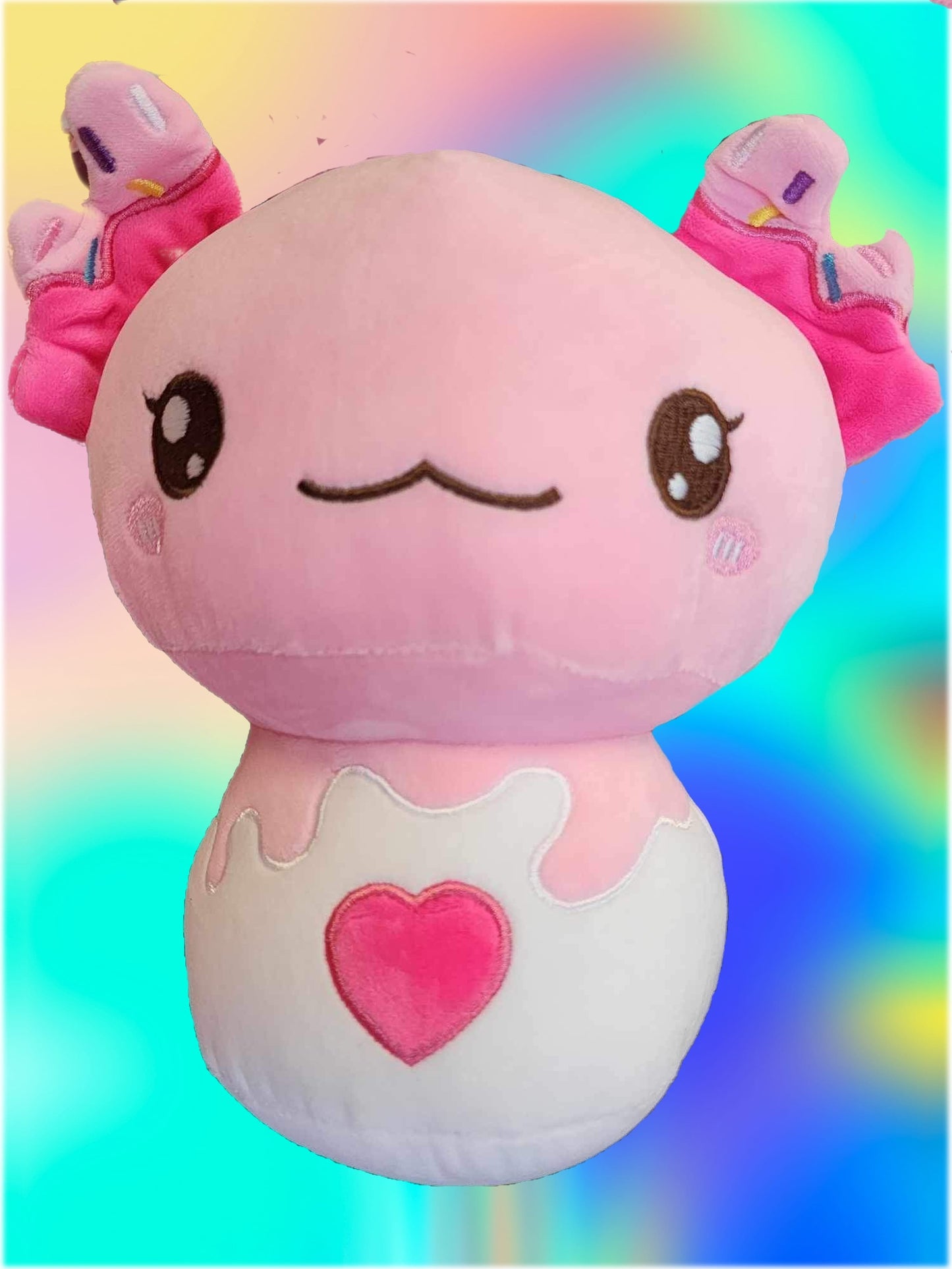 Pink Heart Axolotl Plushie