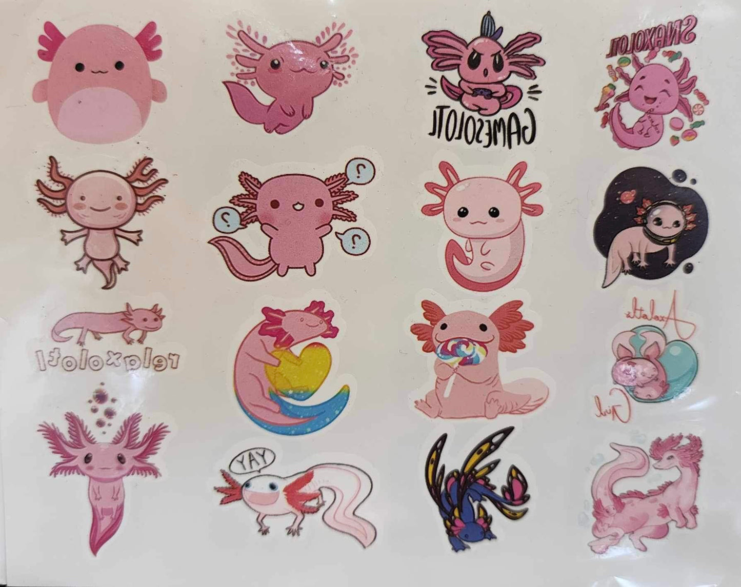 Axolotl Temporary Tattoos