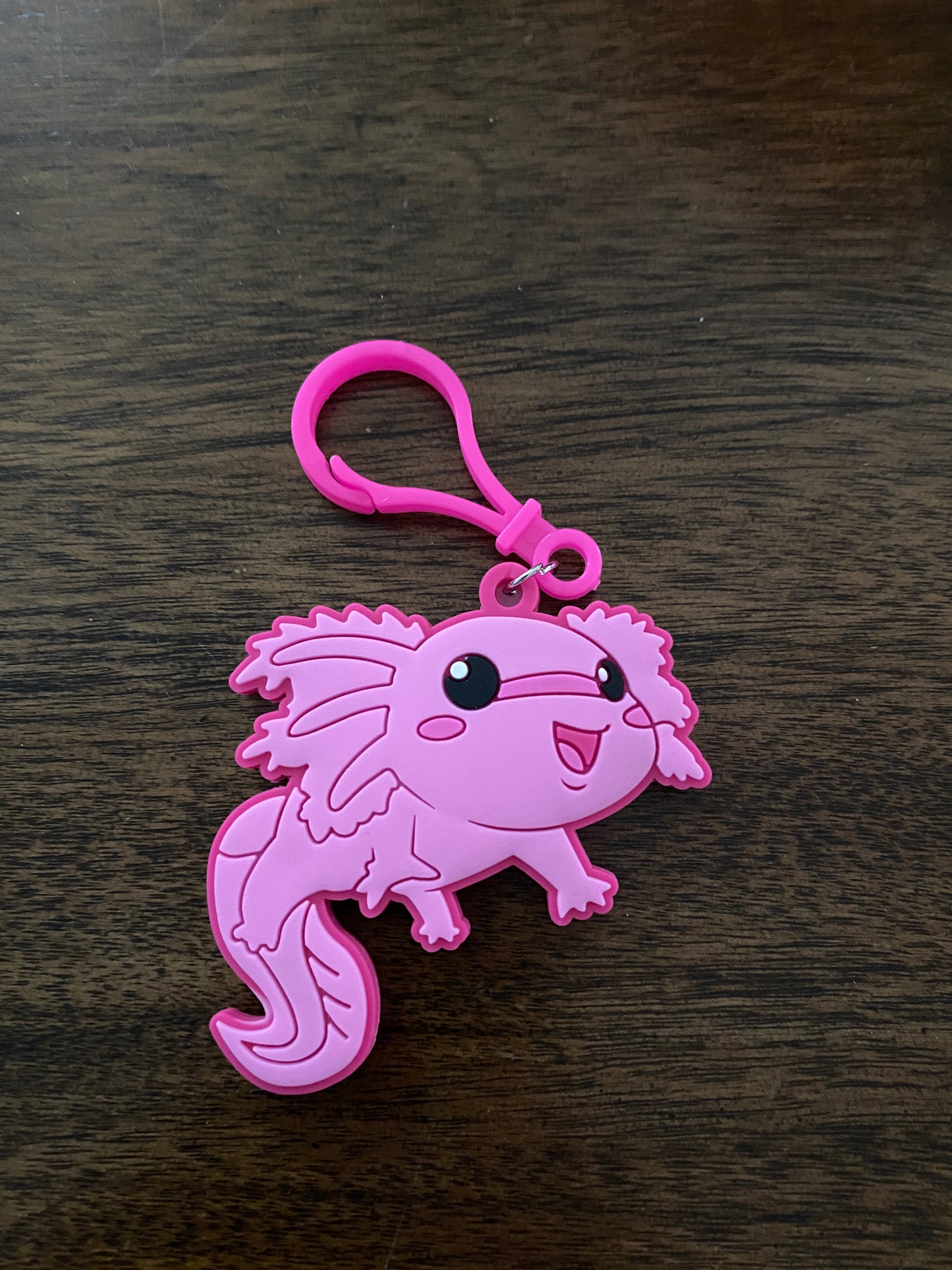 Pink Axolotl Keychain